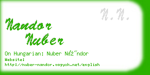 nandor nuber business card